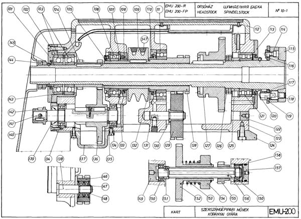 Коробка швидкостей токарного верстата EMU-200 EMU-200 Коробка швидкостей верстата